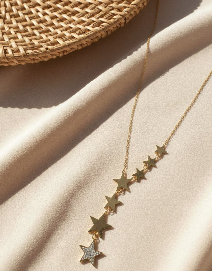 Celestial Multi-Star Drop Necklace