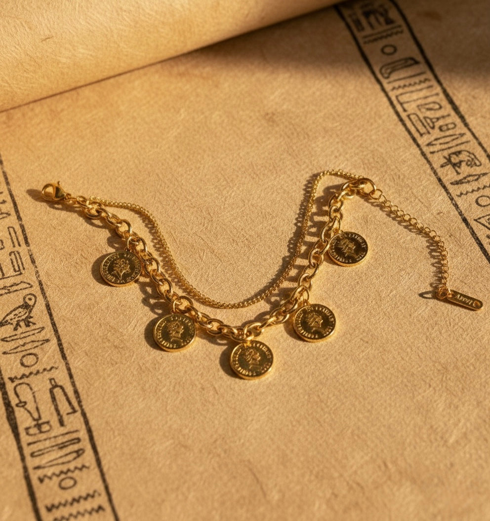 Vintage Empress Double-Layered Coin Bracelet