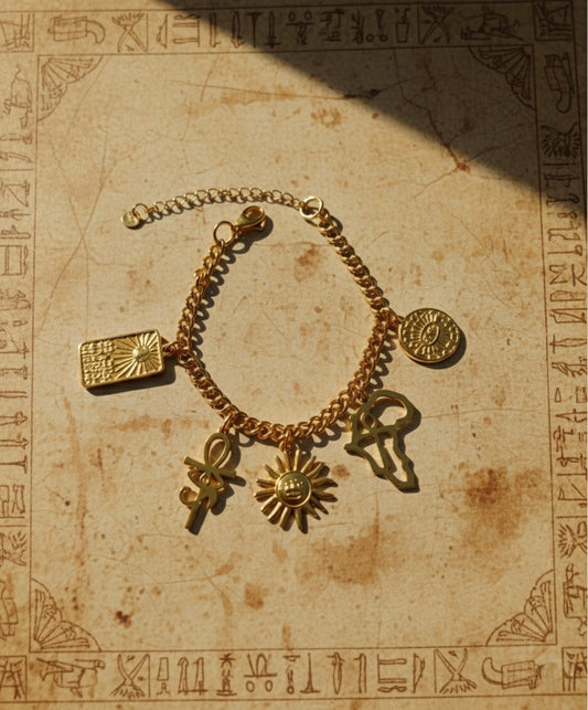 Heritage Charm Bracelet – African & Egyptian Symbols