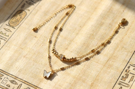 Luxe Double-Layered Butterfly Anklet