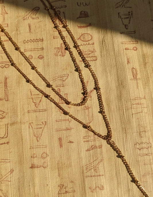 Gold-Layered Satellite Drop Necklace