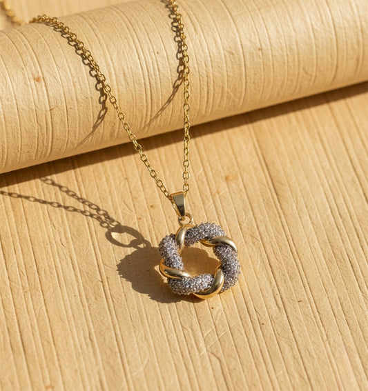Intertwined Sparkle Twist Pendant Necklace