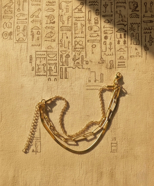 Triple-Stack Bracelet – Paperclip & Snake Chain Mix