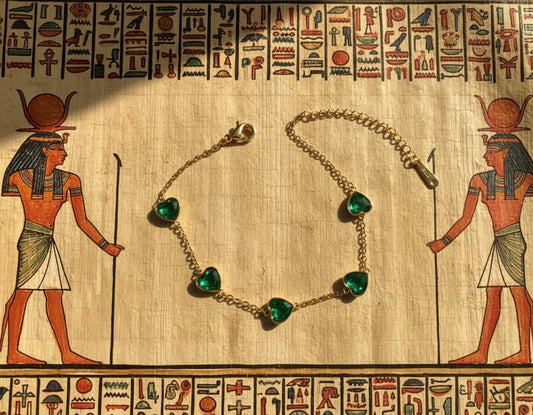 Emerald Green Heart Anklet