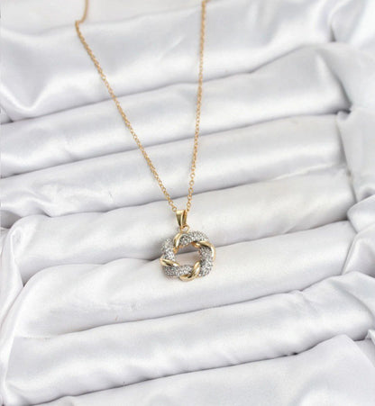 Intertwined Sparkle Twist Pendant Necklace